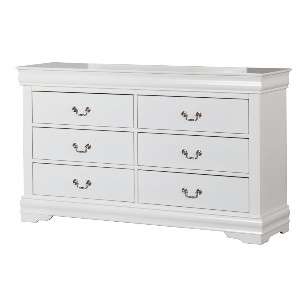 Furniture of America Vrai 6-Drawer Solid Wood White Dresser - Image 3