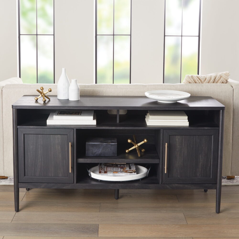 Better Homes & Gardens Oaklee TV Stand for TVs up to 70”, Charcoal Finish - Image 2