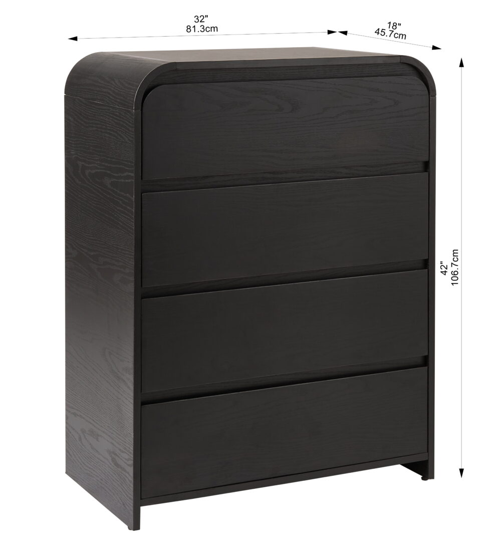 Better Homes & Gardens Juliet 4 Drawer Dresser, Rich Black Finish - Image 6
