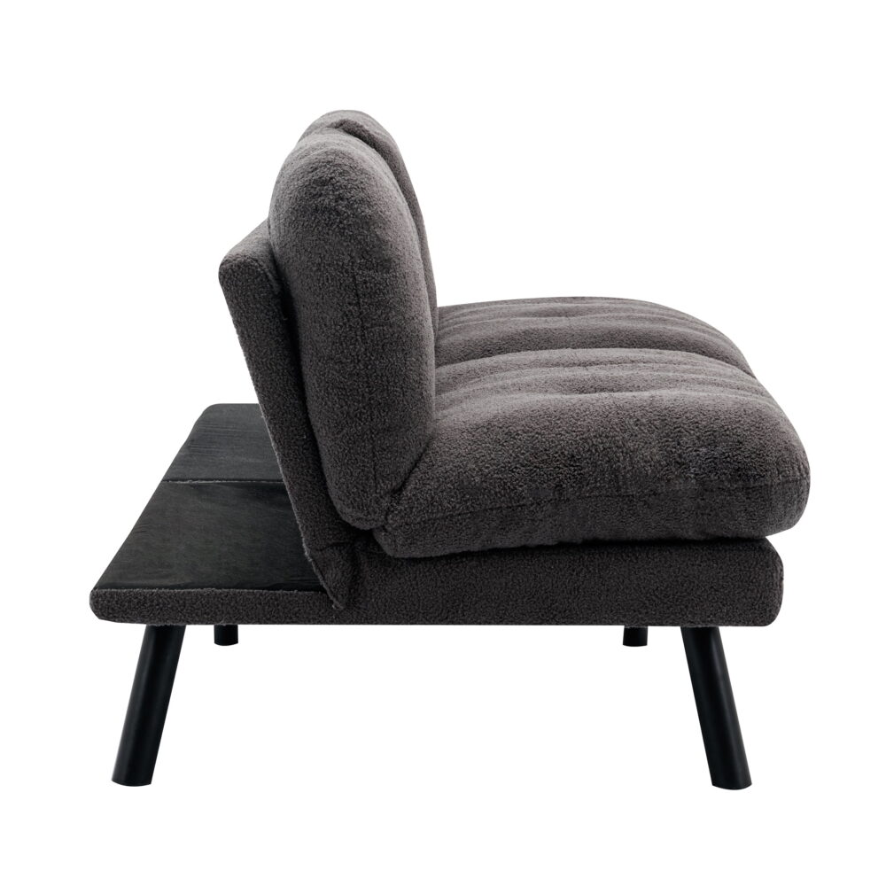 Mainstays Camden Cozy Futon, Charcoal Boucle Fabric, 72" - Image 7