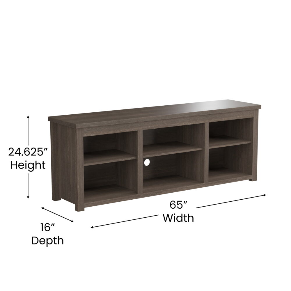 Flash Furniture Kilead Collection 3 Shelves Modern TV Stand, Espresso - Image 7