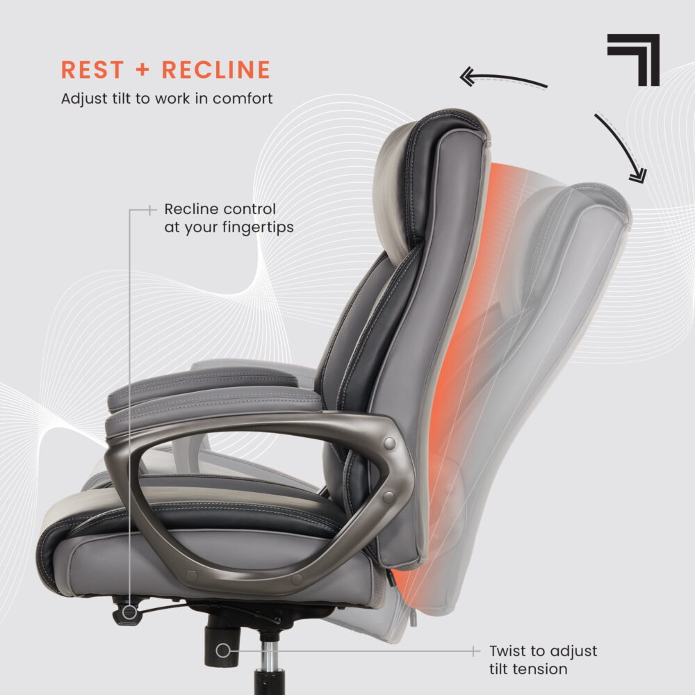 Sharper Image S-140 Massage and Heat Office Chair, Black/Gray - Image 5