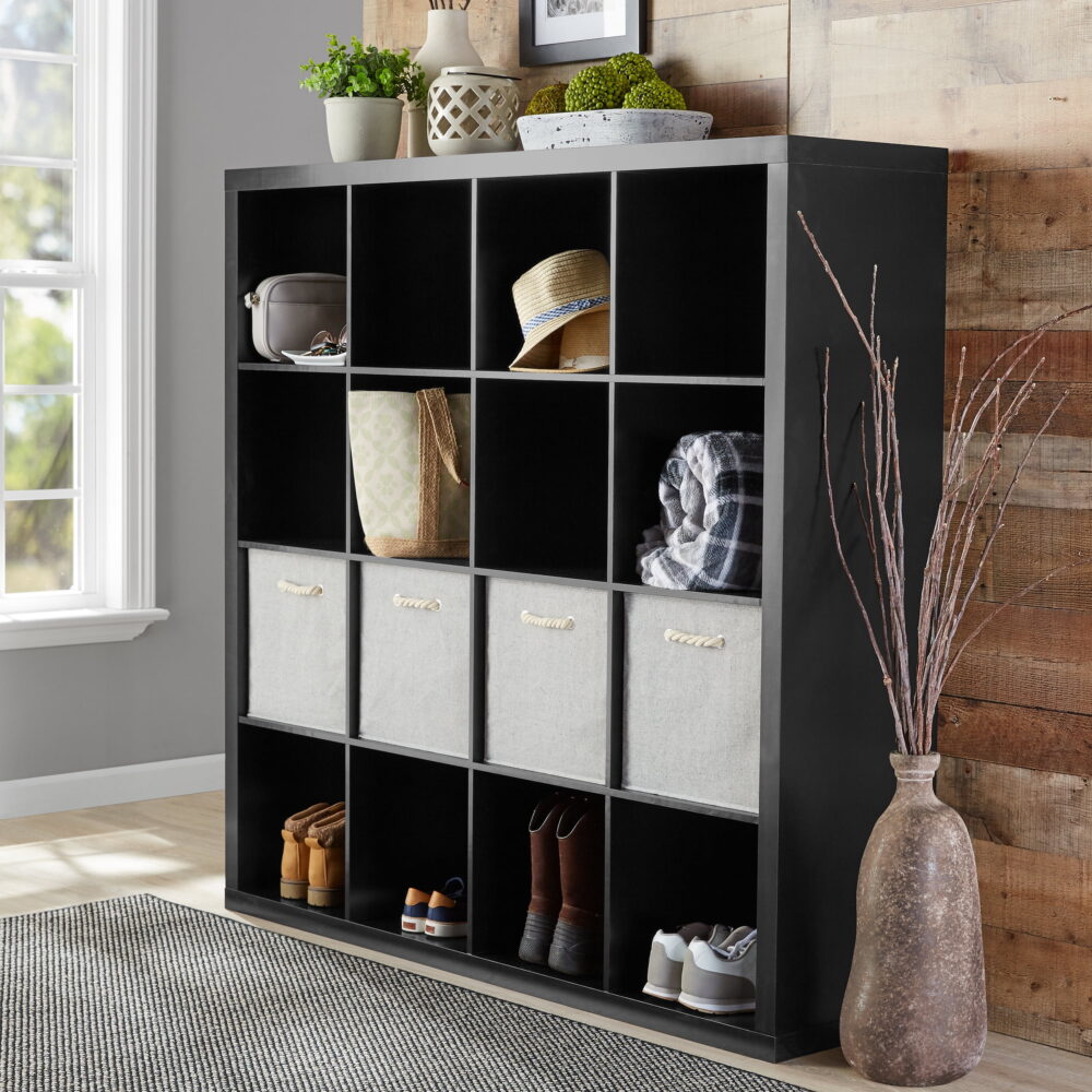Better Homes & Gardens 16 Cube Storage Organizer, Solid Black - Image 4