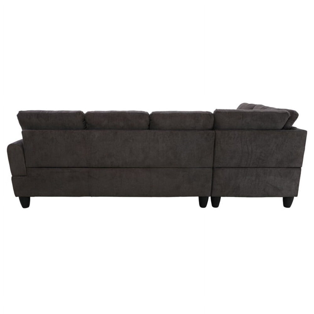 Hommoo Sofa Set,Flannel Living Room Sofa Set,L-Shaped Sectional Sofa,2-Piece Couch Living Room,Dark Brown - Image 7
