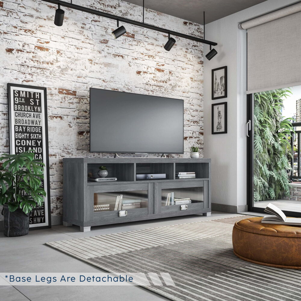 Techni Mobili 58" Durbin TV Stand for TVs up to 75", Gray - Image 6