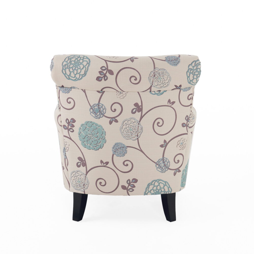 Desert Fields Hannah Fabric Club Chair, Blue and Beige - Image 4
