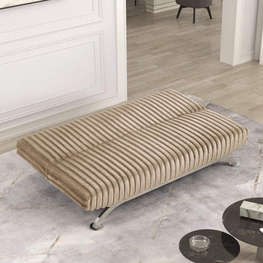 Furniture of America Chrisle Convertible Chenille Futon Sofa Bed, Taupe - Image 5
