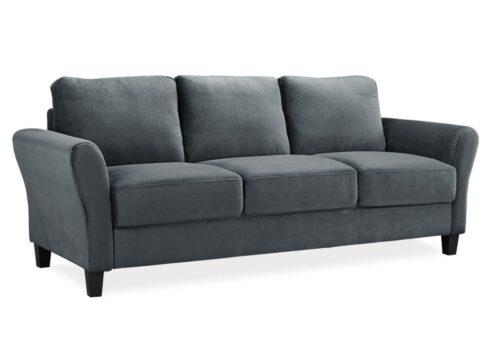 Lifestyle Solutions Alexa Sofa with Rolled Arms, Gray Fabric - Image 5