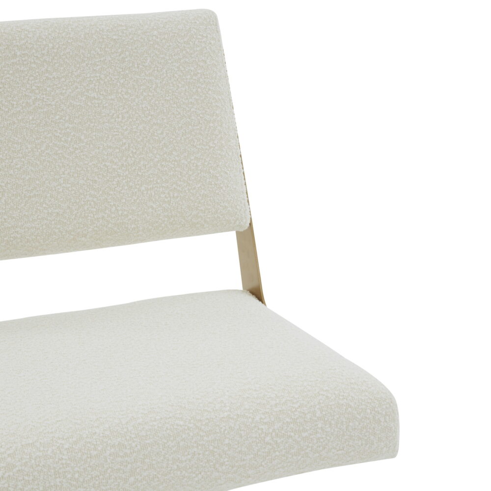 SAFAVIEH Couture Emmeline Boucle Mid Back Swivel Office Chair, Ivory/Gold - Image 4