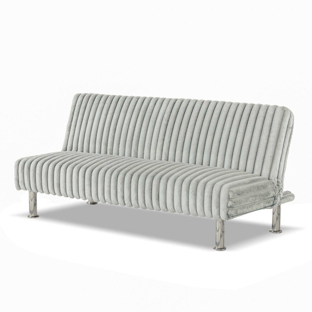 Furniture of America Wuntly Convertible Chenille Futon Sofa Daybeds up to 500 lbs, Light Gray - Image 4