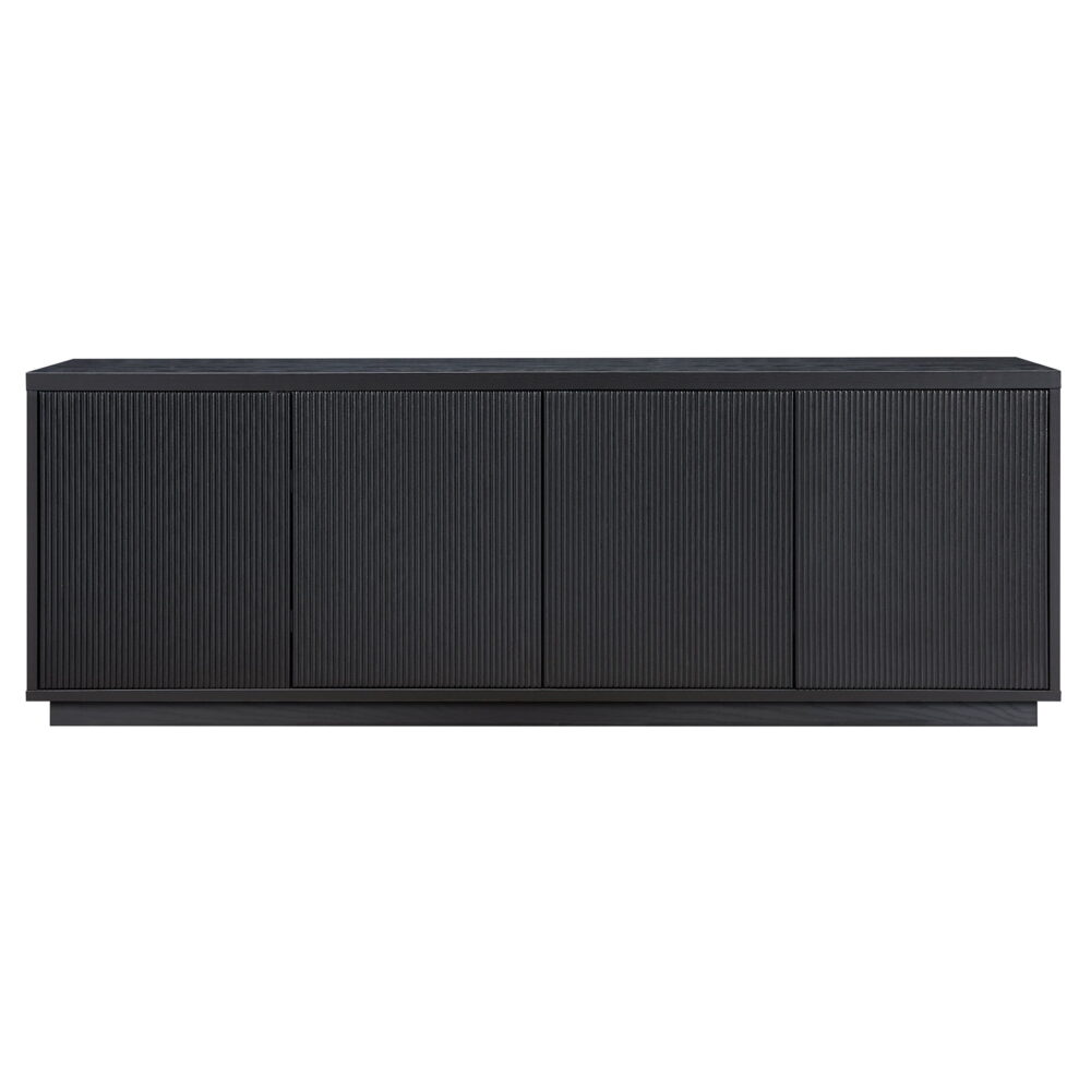 Evelyn&Zoe Hanson Rectangular TV Stand for TV's up to 75", Black Grain - Image 3
