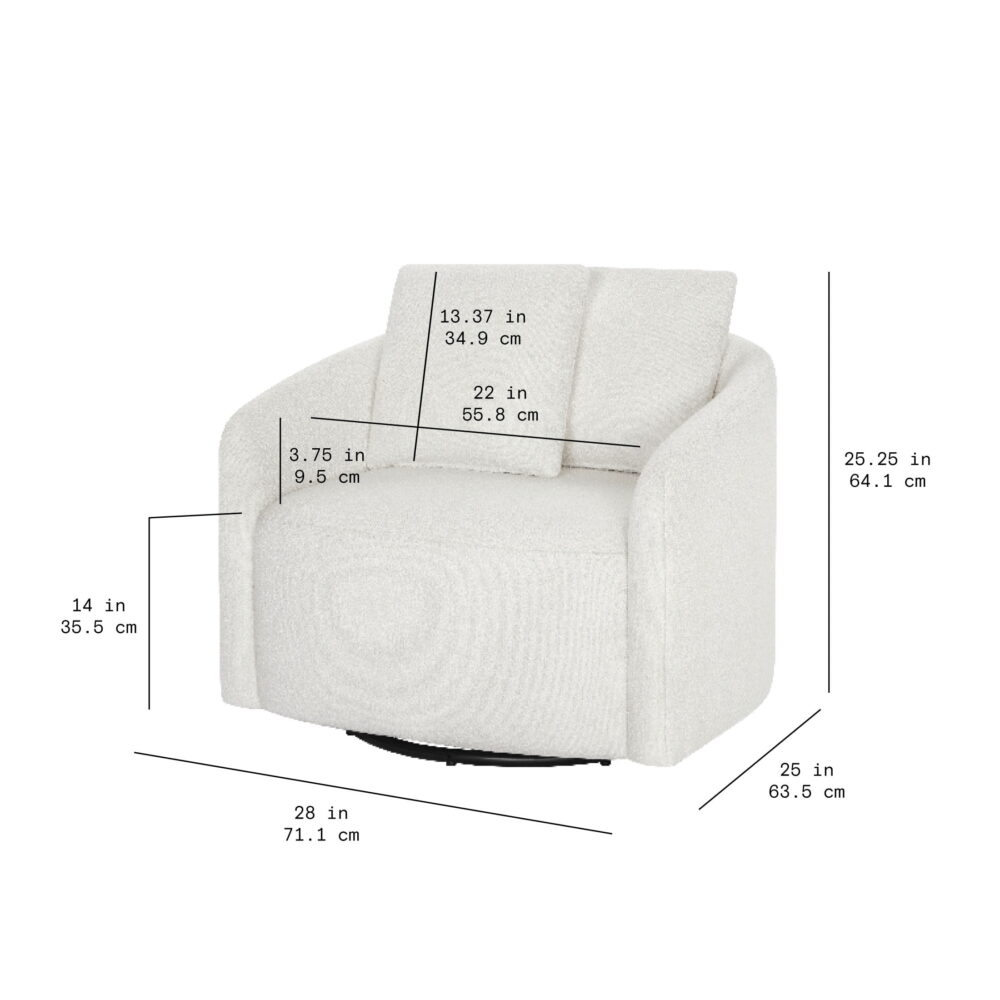 Beautiful Drew Kids Accent Chair by Drew Barrymore, Cream Bouclé Fabric - Image 6
