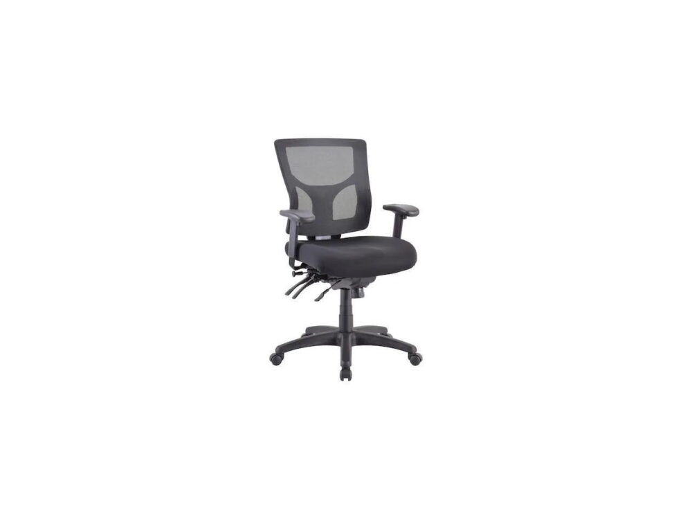 Lorell Conjure Executive Mid-back Mesh Back Chair Black Seat - Black Back - 5-star Base - 24" Length x 24.4" Width - 39.4" Height - 1 Each - Image 4