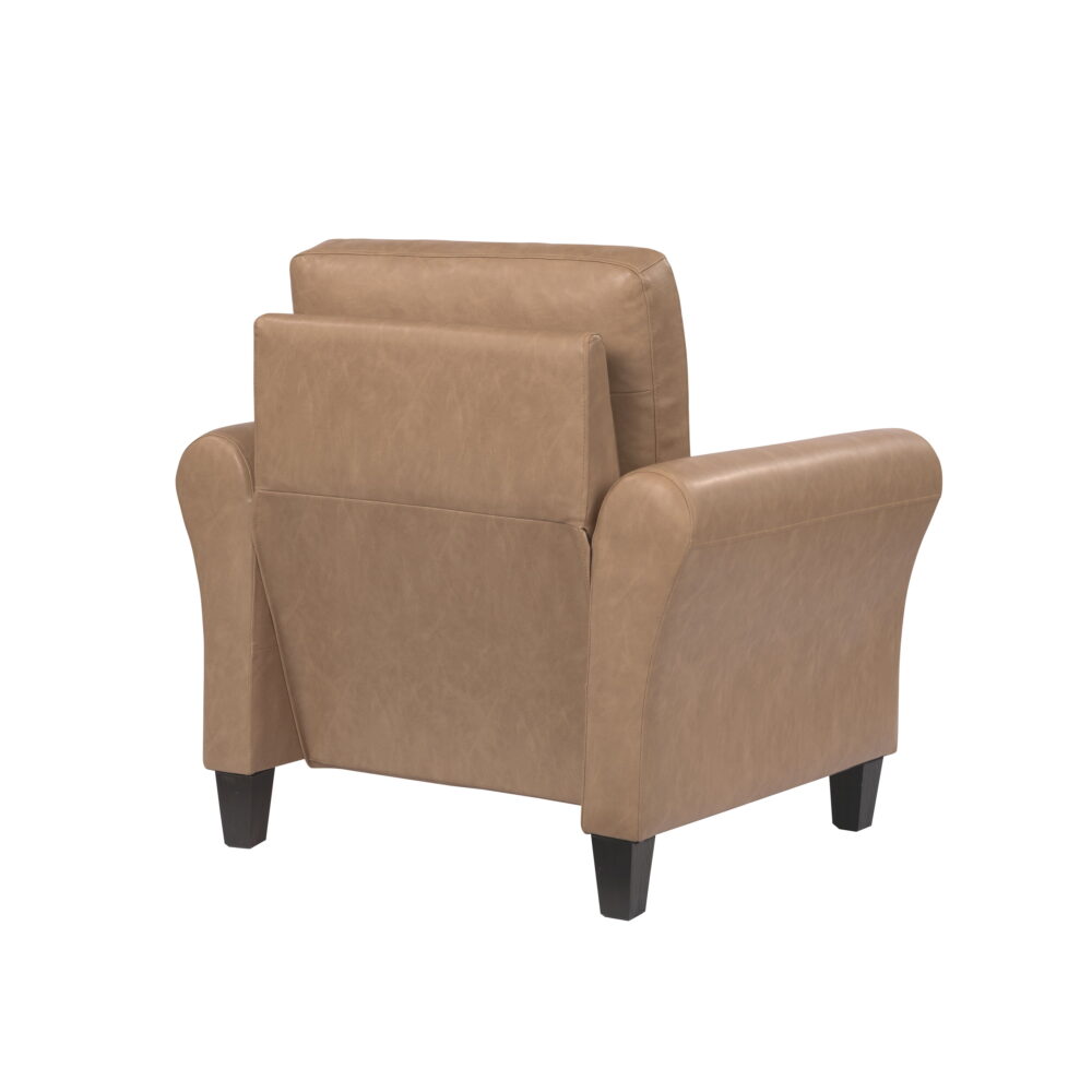 Lifestyle Solutions Alexa Club Chair, Brown Faux Leather - Image 5