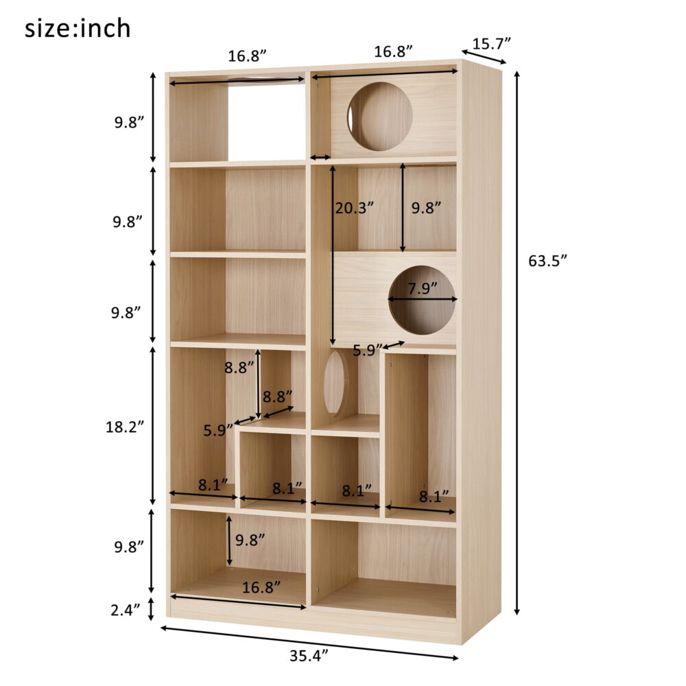 Euroco Furniture Style Cat Bookcase & Cat Tree Shelves - Image 6