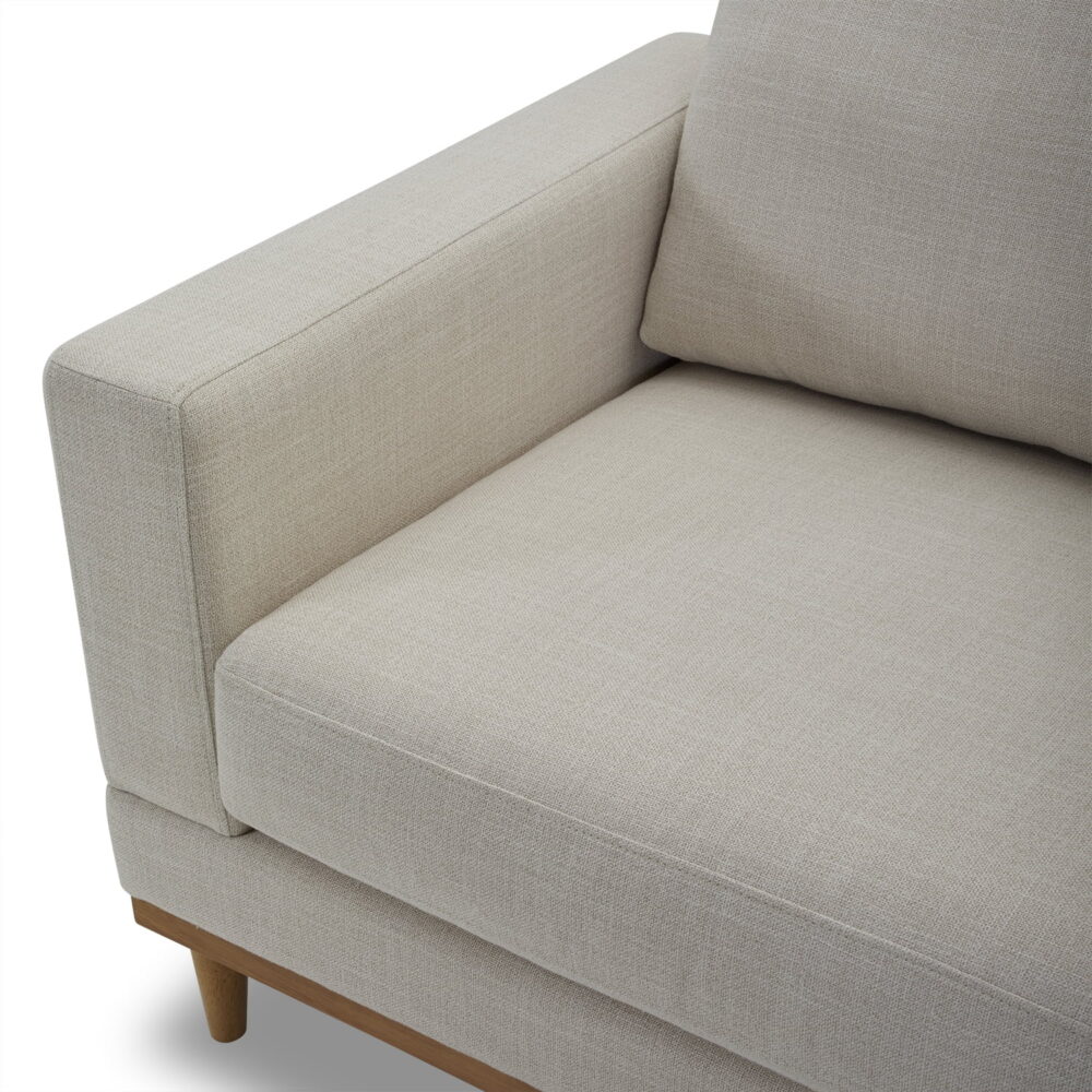 Better Homes & Gardens Springwood Wood Frame Accent Chair, Cream Linen - Image 2