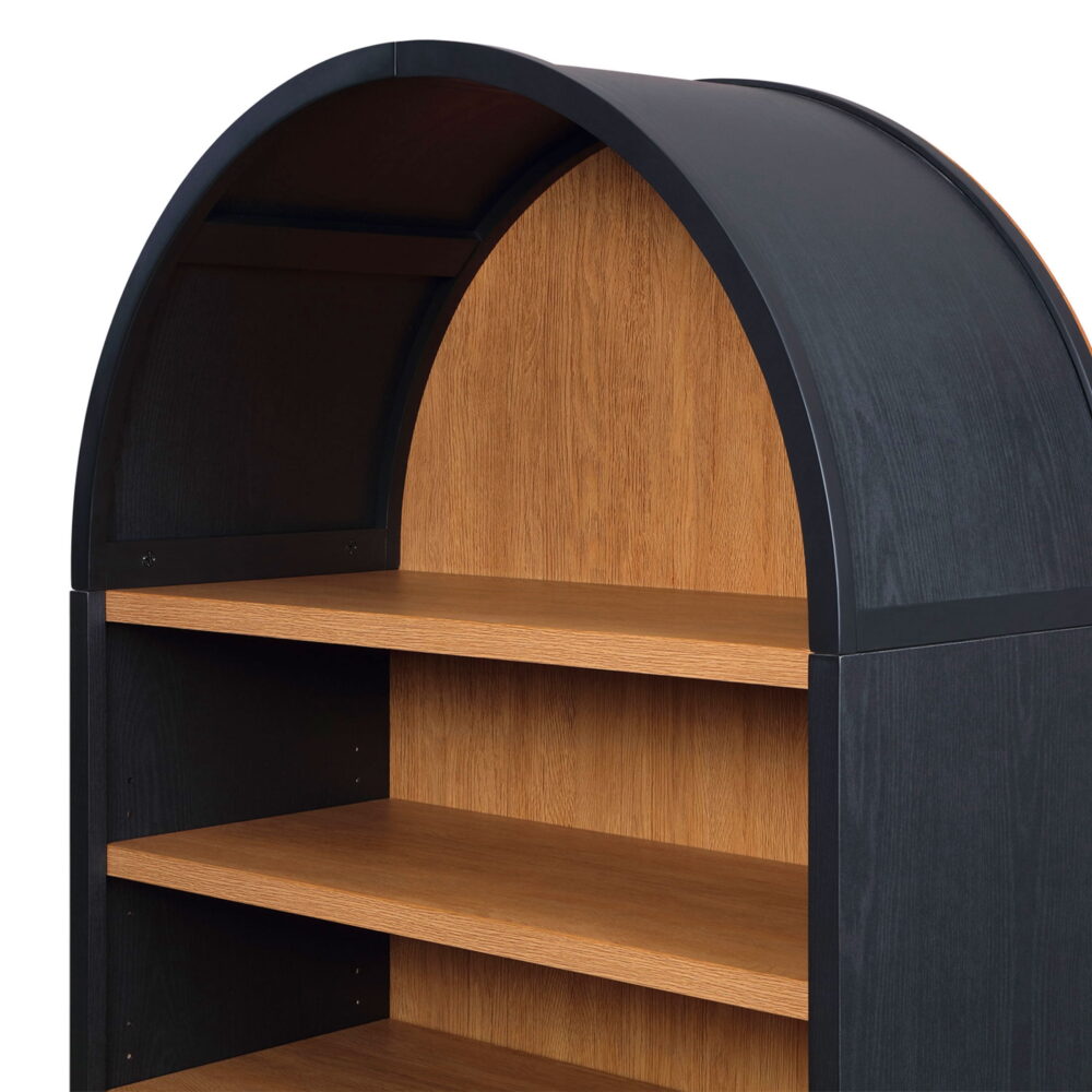 Better Homes & Gardens Juliet Open Arch Bookcase, Rich Black and Light Honey - Image 6