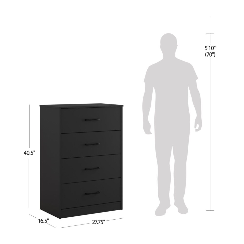 Mainstays Ardent 4 Drawer Dresser, Black - Image 3