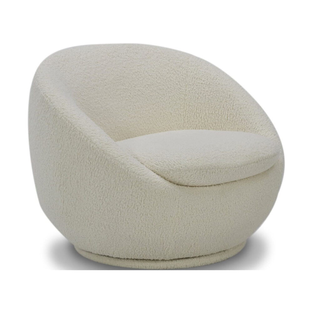Better Homes & Gardens Mira Swivel Accent Chair, Cream Shearling - Image 4