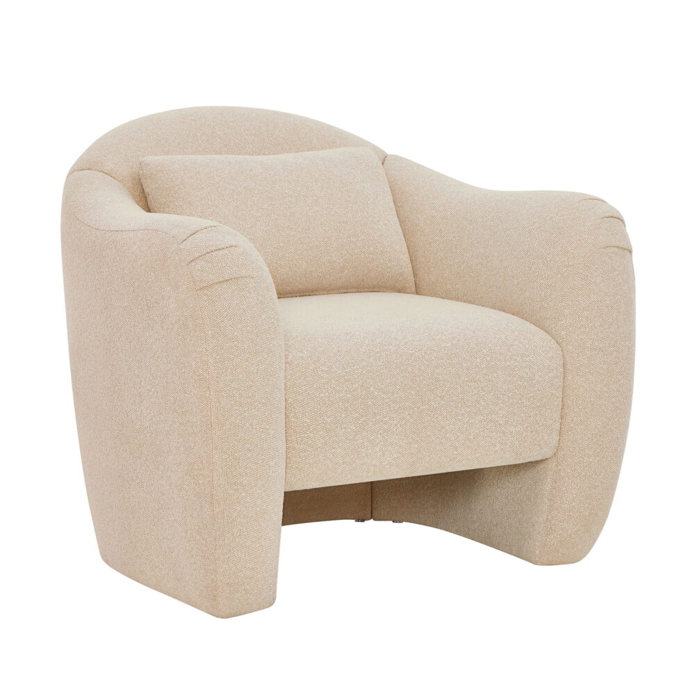 Beautiful Barrymore Teddy Accent Chair by Drew Barrymore, Cream Tweed - Image 2