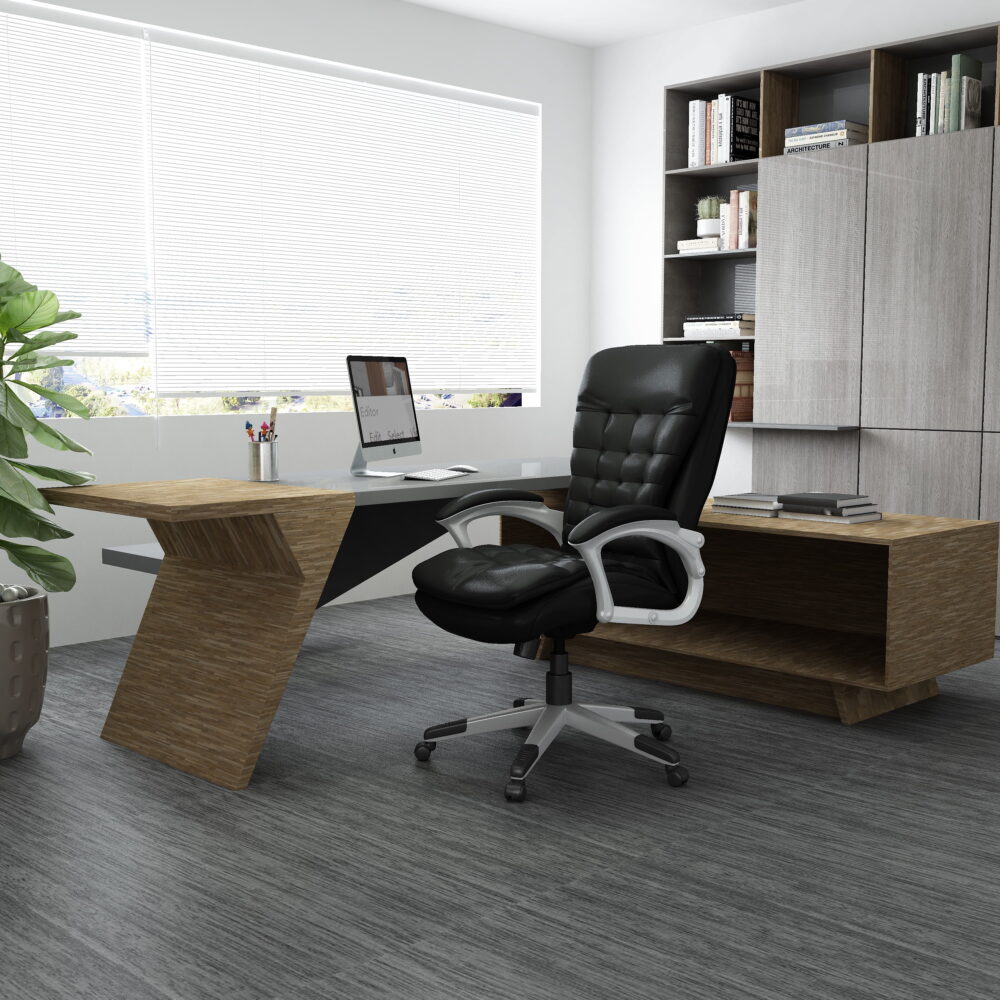 Boss Office Products Executive High Back Pillow Top Office Chair in Black - Image 2