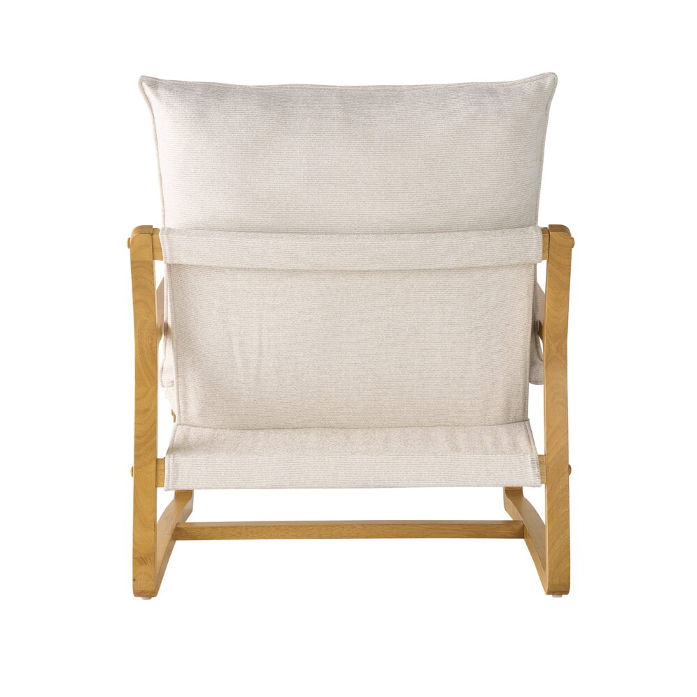 Better Homes & Gardens Wooden Ezra Sling Accent Chair, Cream Linen - Image 6