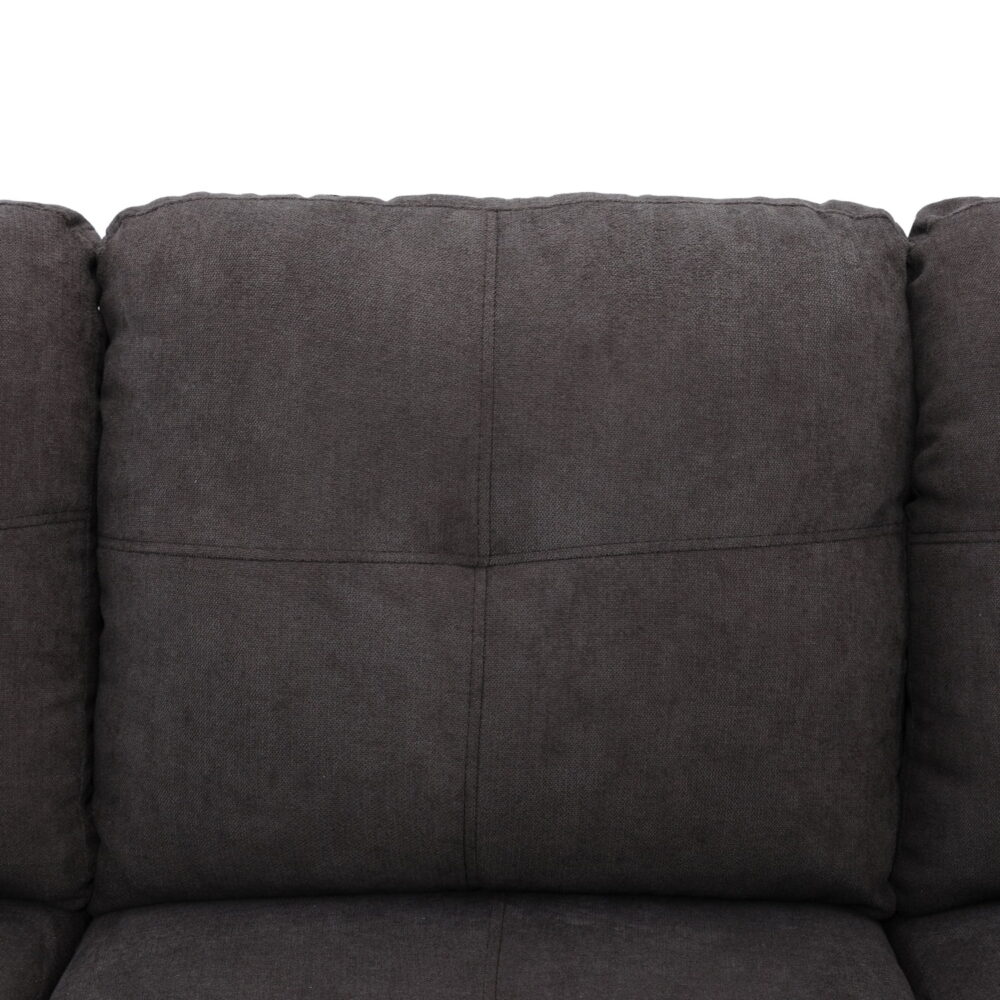 Hommoo Sofa Set,Flannel Living Room Sofa Set,L-Shaped Sectional Sofa,2-Piece Couch Living Room,Dark Brown - Image 5