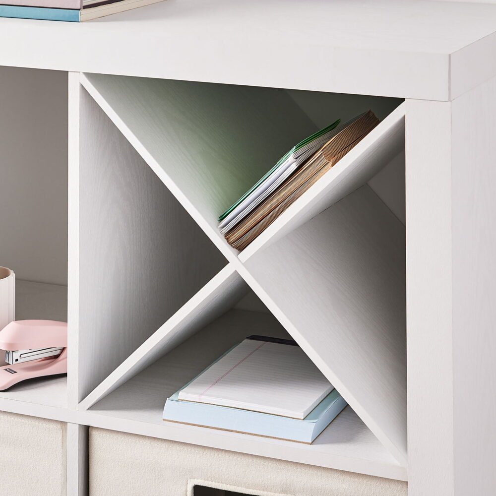 Better Homes & Gardens 8 Cube Organizer with 4 X Shelf Inserts, White Texture - Image 2
