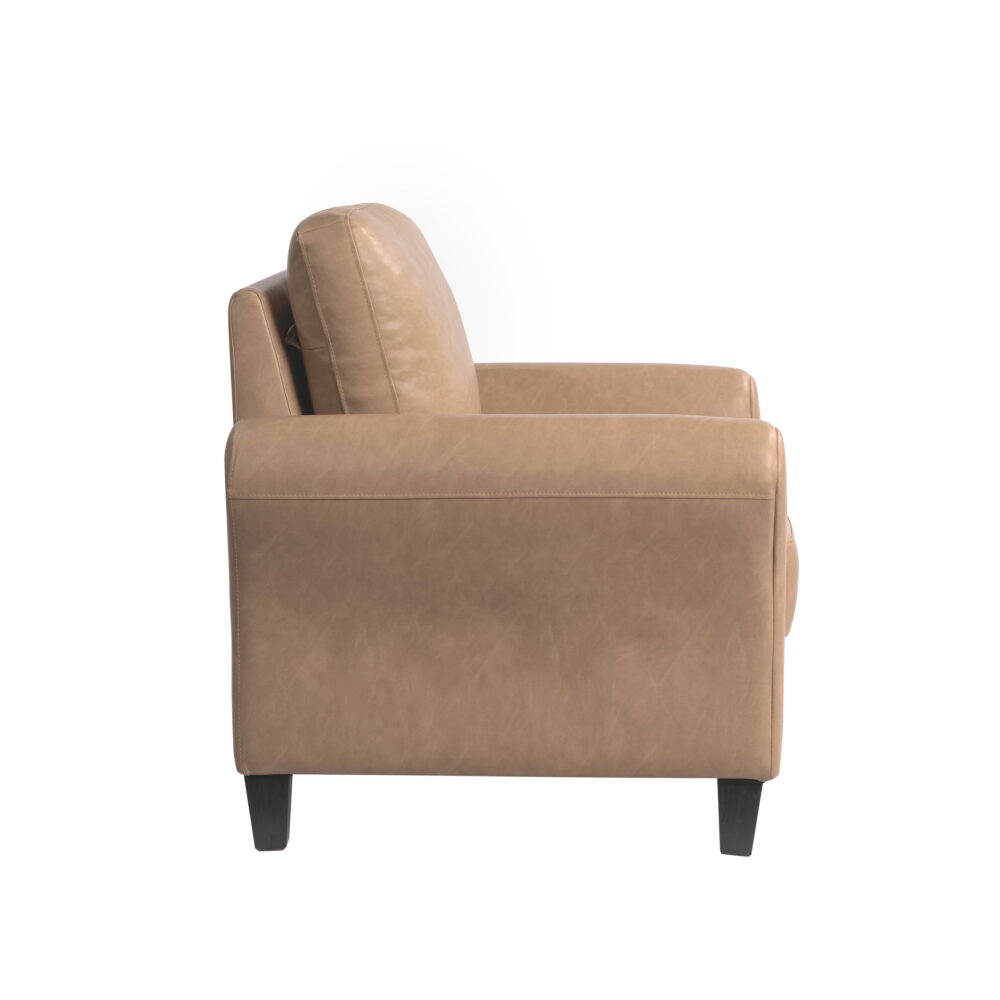 Lifestyle Solutions Alexa Club Chair, Brown Faux Leather - Image 4