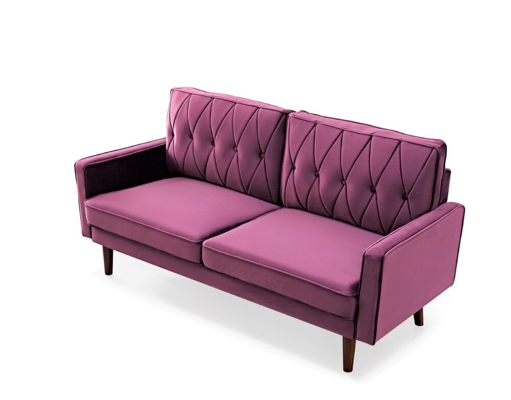 US PRIDE FURNITURE Tufted Cushion Back 69.3 Wide Sofa-Eggplant - Image 5