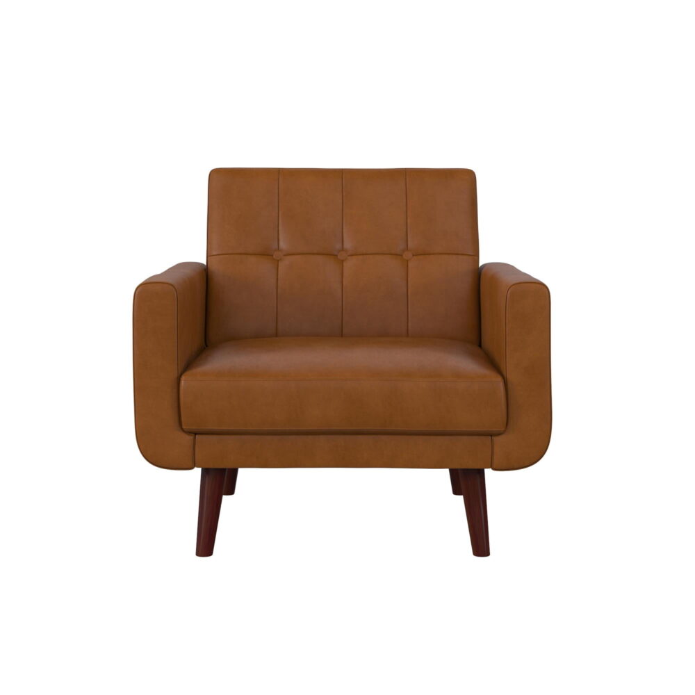 Better Homes & Gardens Nola Modern Chair with Arms, Camel Faux Leather - Image 5