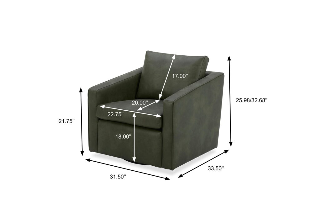 Better Homes & Gardens Steele Swivel Accent Chair, Olive Faux Leather - Image 6