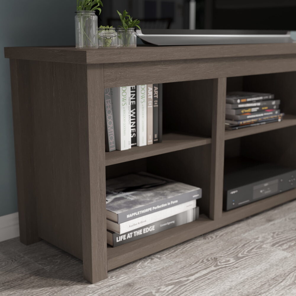 Flash Furniture Kilead Collection 3 Shelves Modern TV Stand, Espresso - Image 4