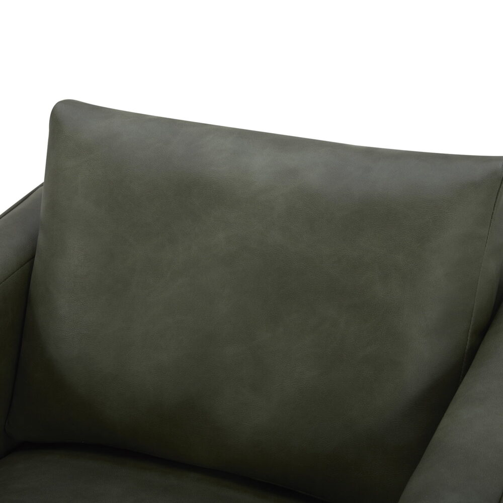 Better Homes & Gardens Steele Swivel Accent Chair, Olive Faux Leather - Image 3