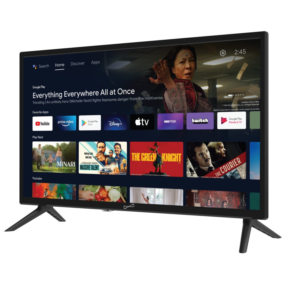 Supersonic 24-In. 1366 x 768 LED Smart Android HDTV, AC/DC Compatible, SC-2450GTV , SC-2450GTV - Image 7