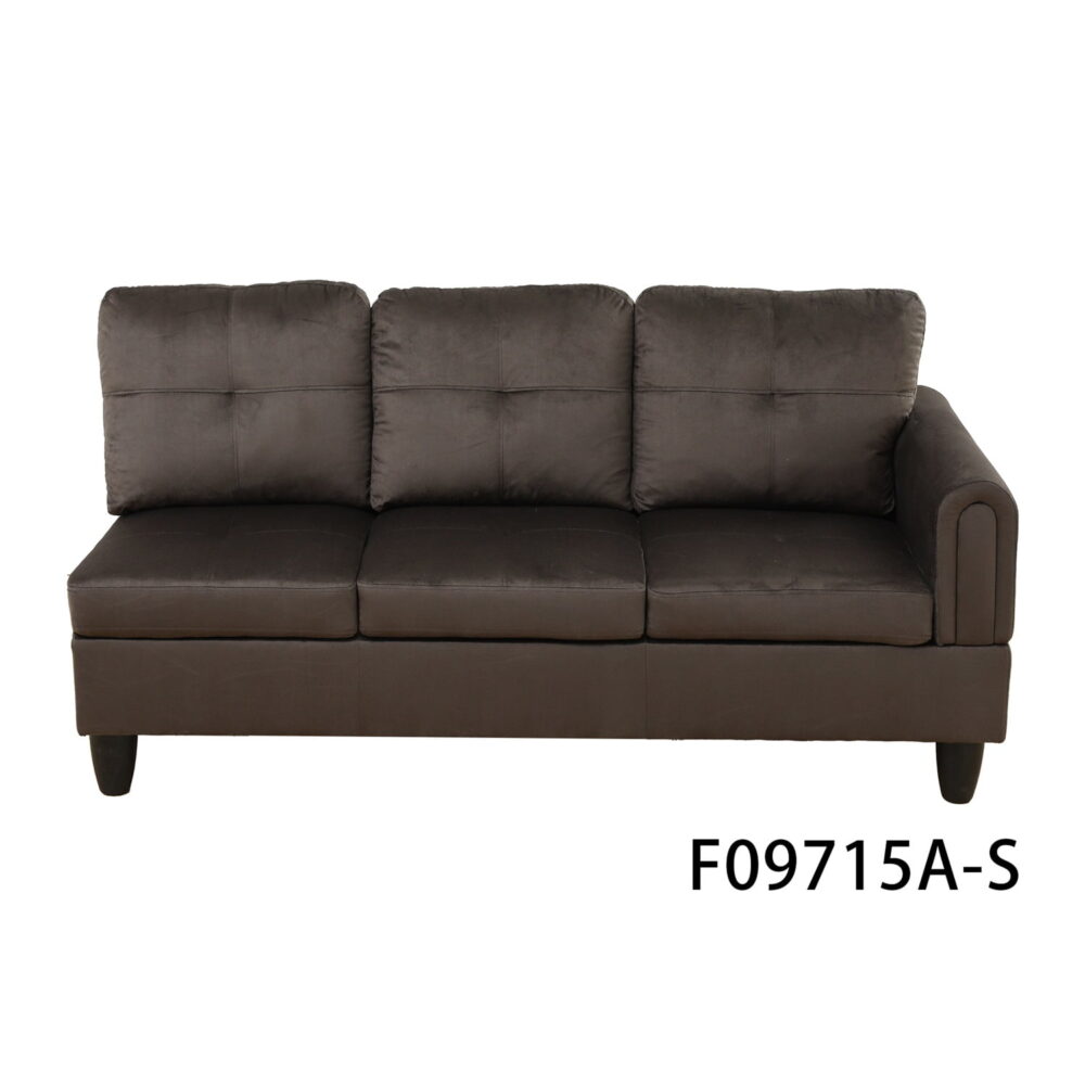Hommoo Flannel Sectional Sofa Model Set, Modern 4-Seat Couches and Sofaes, L-Shaped Living Room Furniture Set, Light Brown(No Ottomans) - Image 4