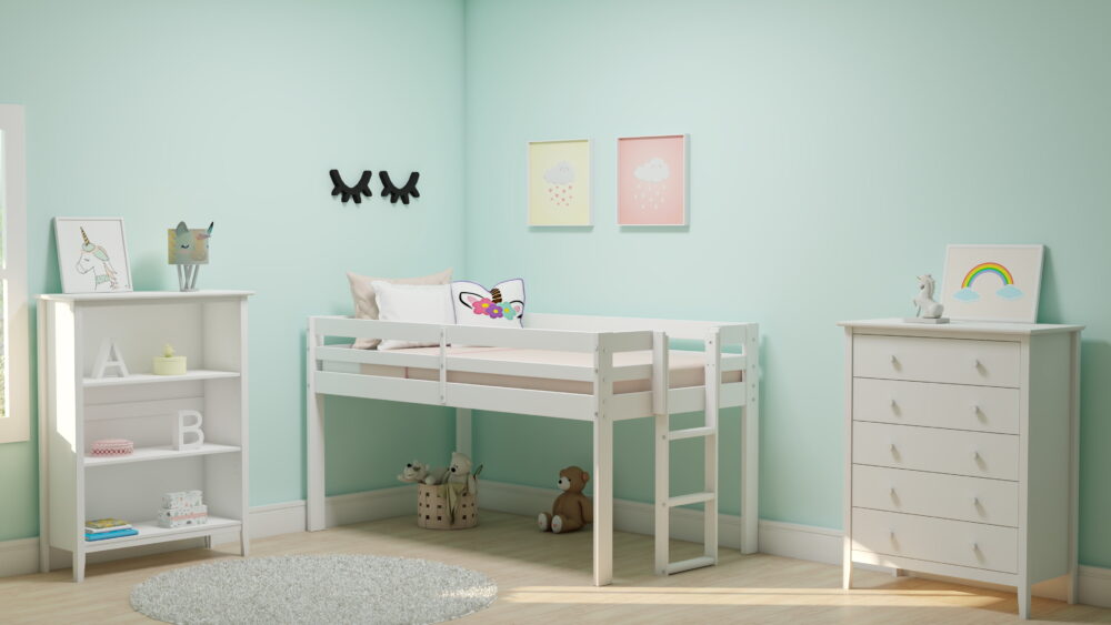 Alaterre Furniture Simplicity 48" Wood 3-Shelf Bookcase in White - Image 3