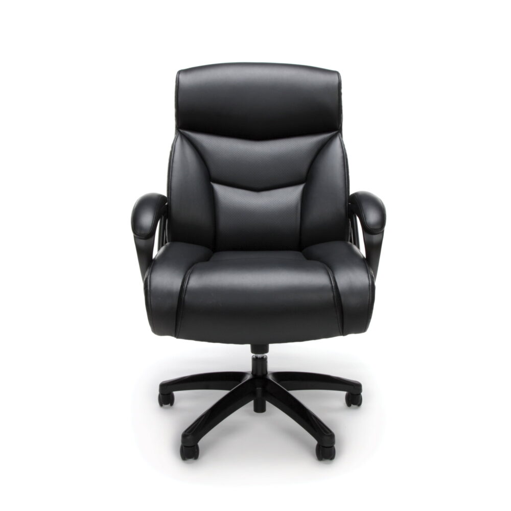 OFM Essentials Collection Big & Tall Bonded Leather Chair, Black - Image 2
