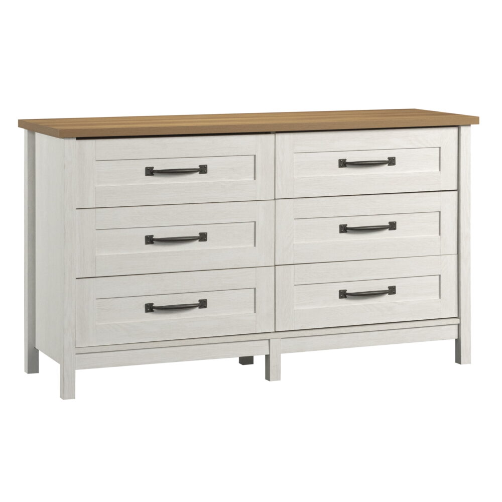 Better Homes & Gardens Modern Farmhouse 6-Drawer Dresser, Alabaster and Light Honey Finish - Image 3