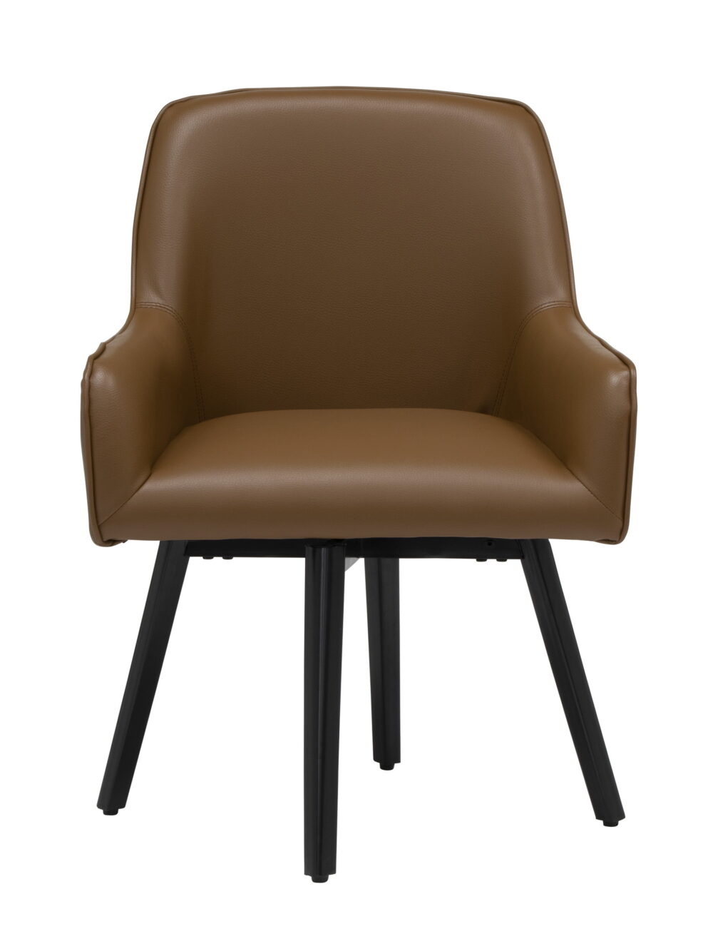 Studio Designs Home Spire Luxe Swivel Chair with Arms, Dining/Office, Black/Caramel Leather - Image 6
