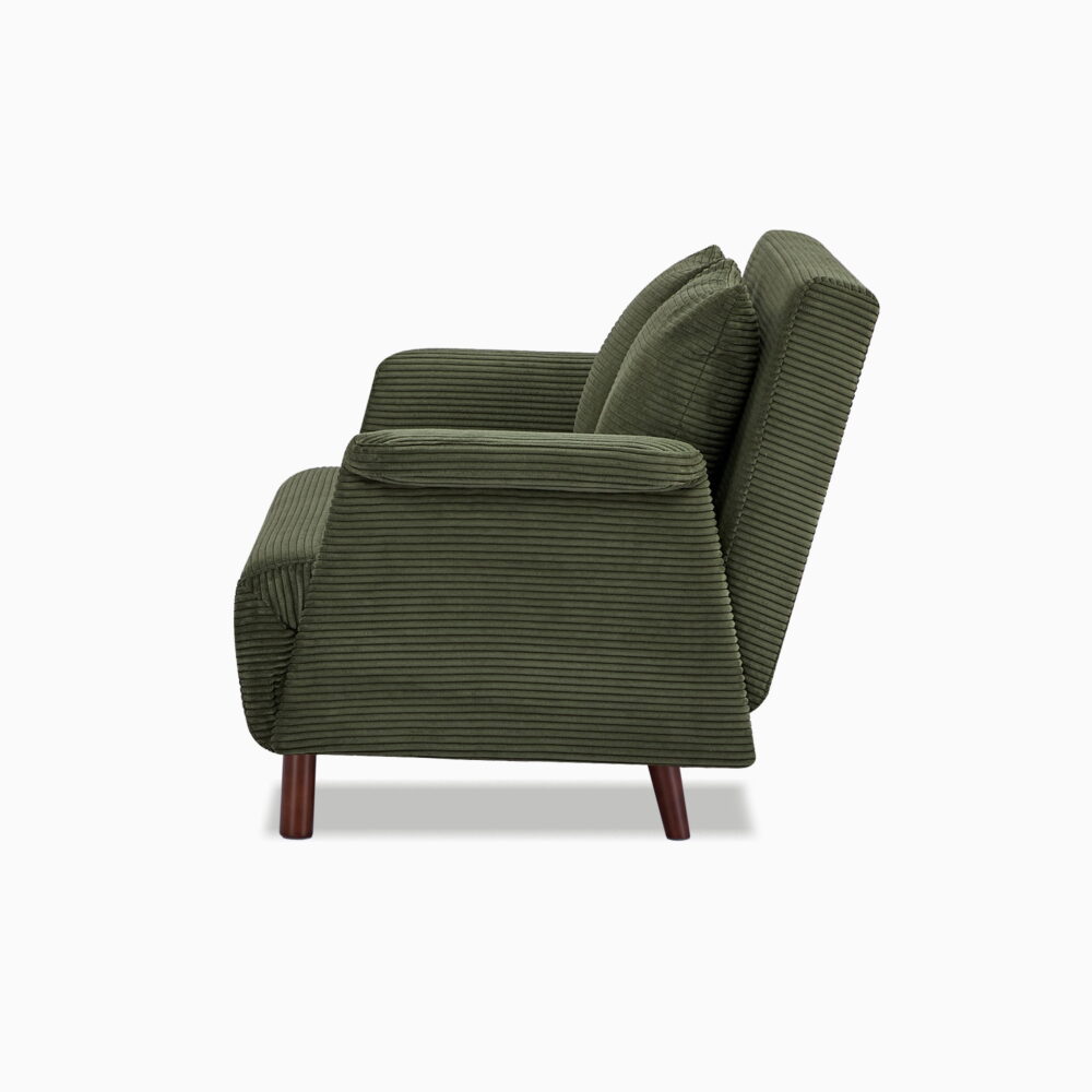 Artdeco Home Boston Convertible Futon Chair Darck Olive Green, Velvet Medium Pillows Included, Multi-Position 6 in Sofa, Futon Chair - Image 4