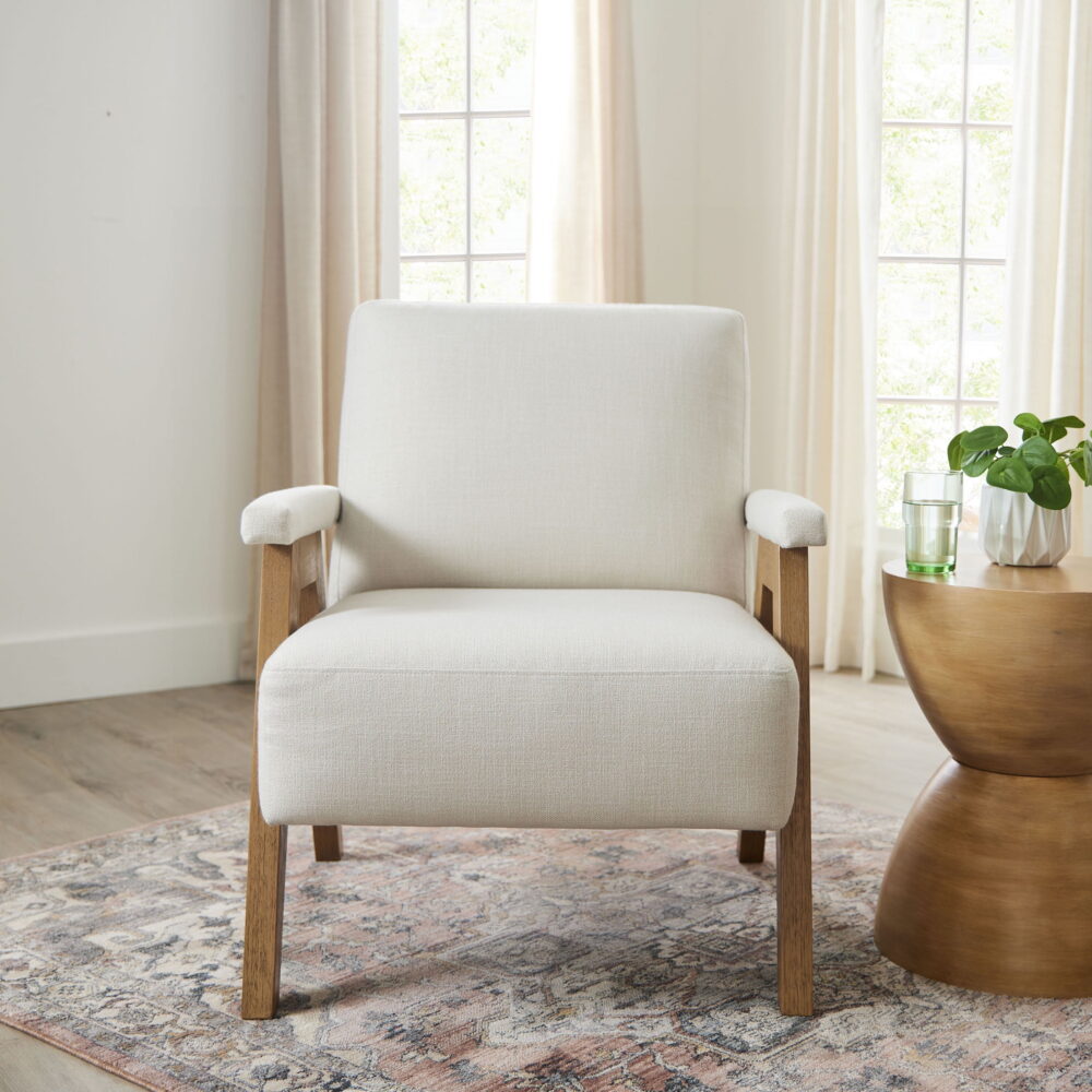 Better Homes & Gardens Ezra Accent Chair, Living Room, Cream - Image 5