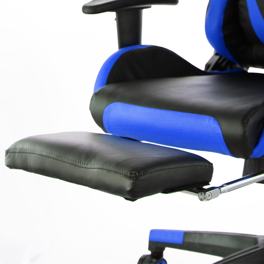 GameFitz  Pleather Gaming Chair in Black and Blue - Image 7