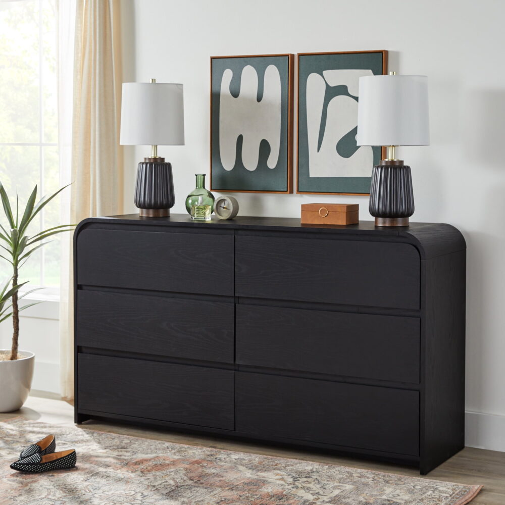 Better Homes & Gardens Juliet 6 Drawer Dresser, Black Finish - Image 2