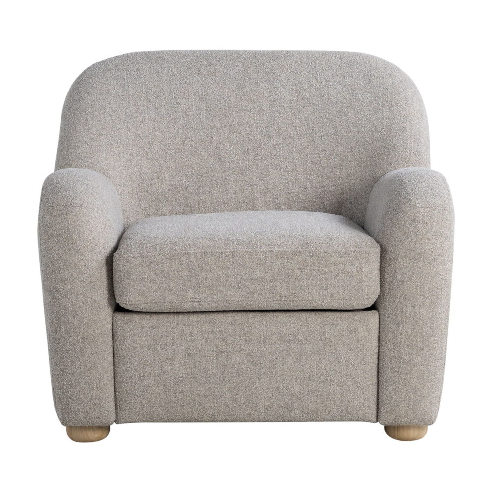 Studio Living Genifer Modern Arm Chair, Pebble Gray Boucle Fabric - Image 2