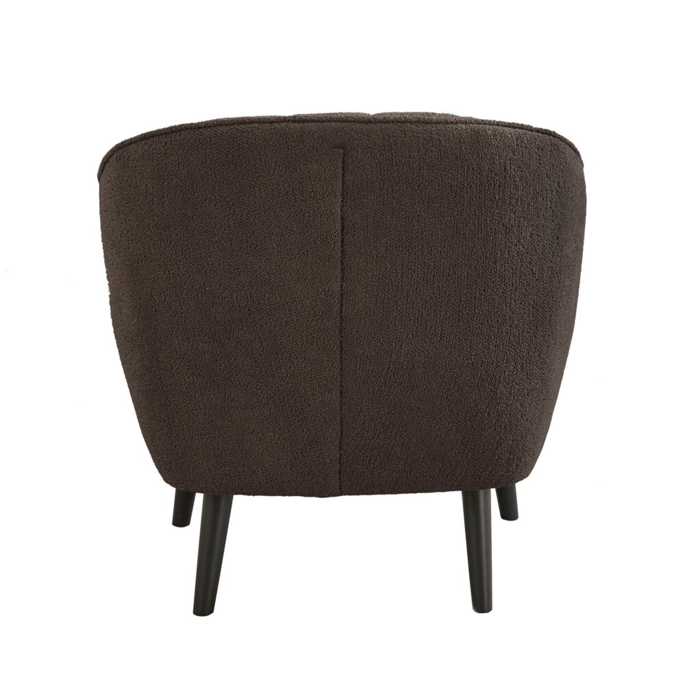 Weston Home Rhyl Mid-Century Modern Channel-Tufted Accent Chair, Dark Chocolate - Image 7