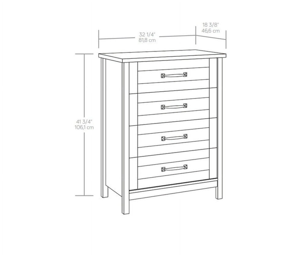 Better Homes & Gardens Modern Farmhouse 4-Drawer Dresser, Rustic White Finish - Image 2