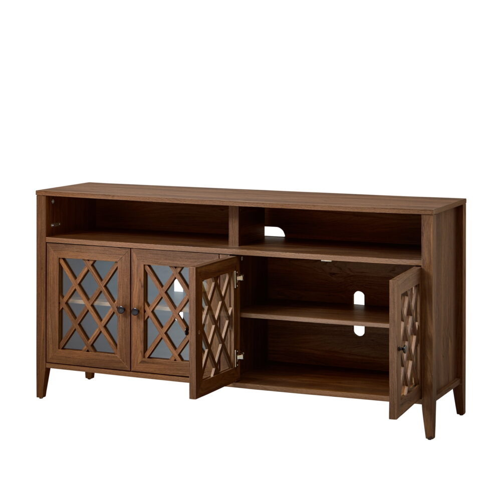 Better Homes & Gardens Trellis TV Stand for TVs up to 65", Walnut - Image 4