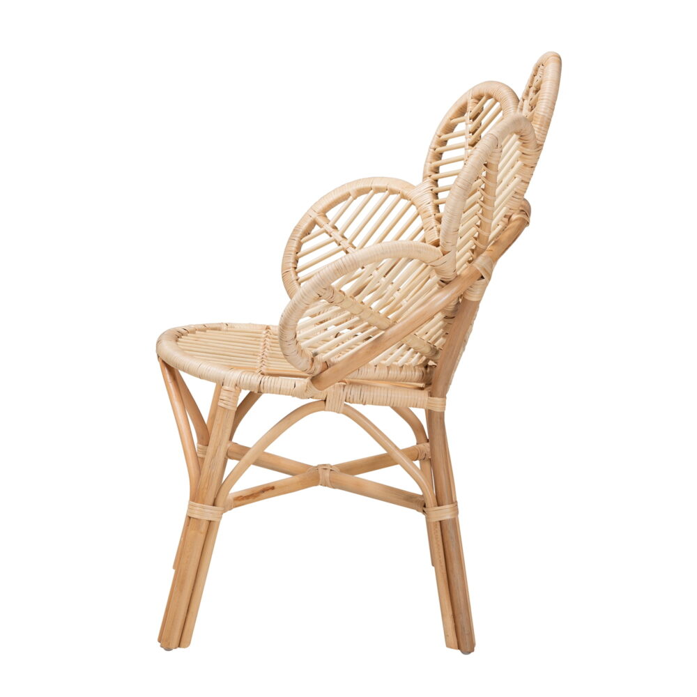 bali & pari Bianca Rattan BOHO Flower Chair, Natural Brown - Image 4