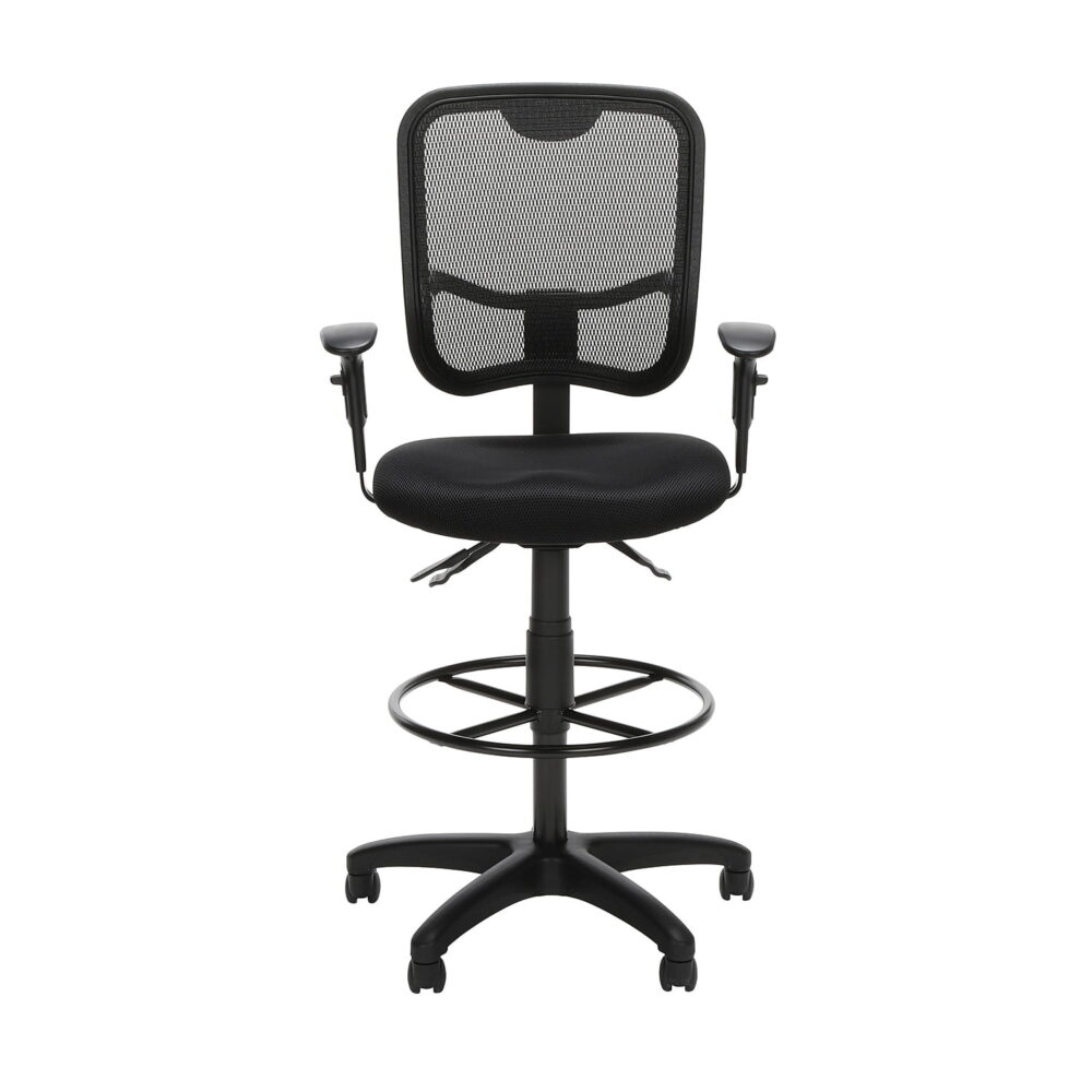 OFM Comfort Series Ergonomic Mesh Swivel Task Chair with Arms and Drafting Kit, Mid Back, in Black (130-AA3-DK-A05) - Image 2